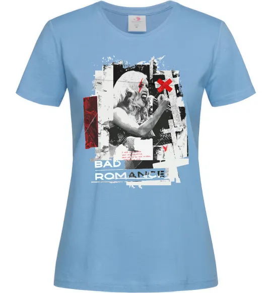 Женская футболка Bad Romance Lady Gaga Голубой фото