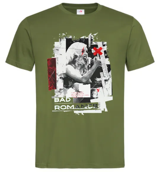 Мужская футболка Bad Romance Lady Gaga Оливковый фото
