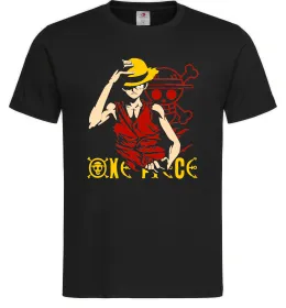 Мужская футболка One piece Luffy, колір - чорний, розмір - XL Черный фото