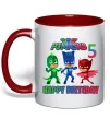 Чашка с цветной ручкой PJ Masks happy birthday 5 Красный фото