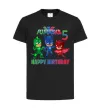 Детская футболка PJ Masks happy birthday 5 Черный фото