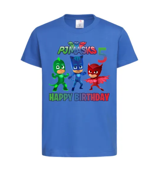 Детская футболка PJ Masks happy birthday 5 Ярко-синий фото