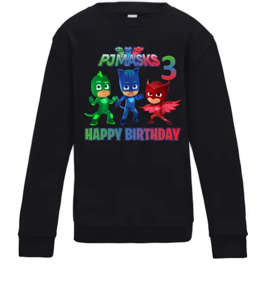 Детский Свитшот PJ Masks Birthday 3 Черный фото