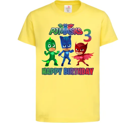 Детская футболка PJ Masks Birthday 3 Лимонный фото
