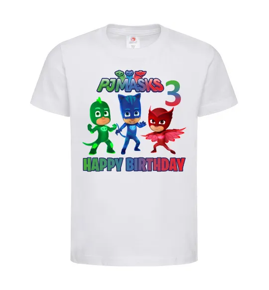 Детская футболка PJ Masks Birthday 3 Белый фото