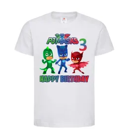 Детская футболка PJ Masks Birthday 3 Белый фото
