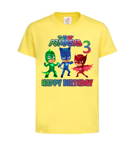 Детская футболка PJ Masks Birthday 3 Лимонный фото
