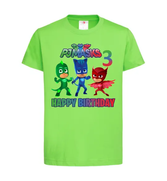 Детская футболка PJ Masks Birthday 3 Лаймовый фото