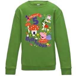 Дитячий світшот Peppa Pig birthday 5 Лаймовий фото