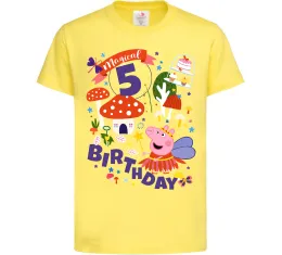 Детская футболка Peppa Pig birthday 5 Лимонный фото