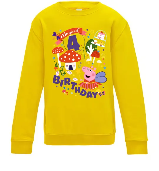 Дитячий світшот Peppa Pig magical 4 Birthday Сонячно жовтий фото
