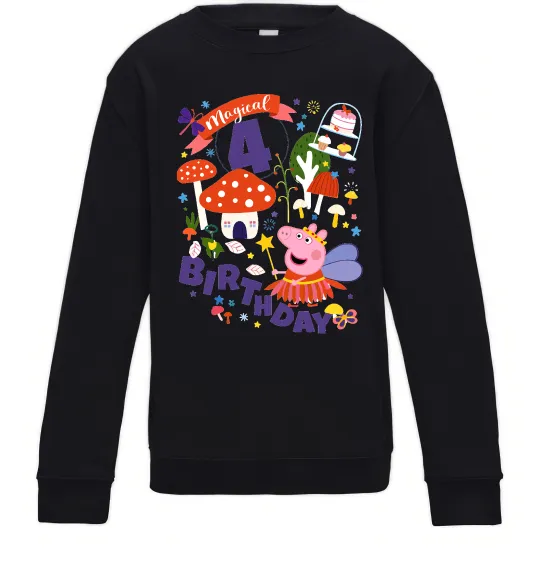 Дитячий світшот Peppa Pig magical 4 Birthday Чорний фото