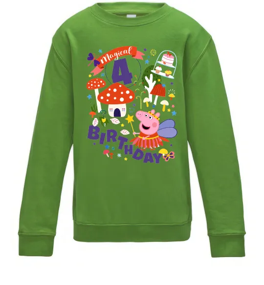 Дитячий світшот Peppa Pig magical 4 Birthday Лаймовий фото