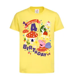 Детская футболка Peppa Pig magical 4 Birthday Лимонный фото