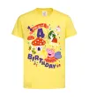 Дитяча футболка Peppa Pig magical 4 Birthday Лимонний фото