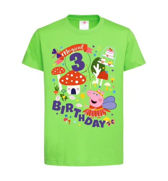 Детская футболка Peppa Pig Magical 3 Birthday Лаймовый фото