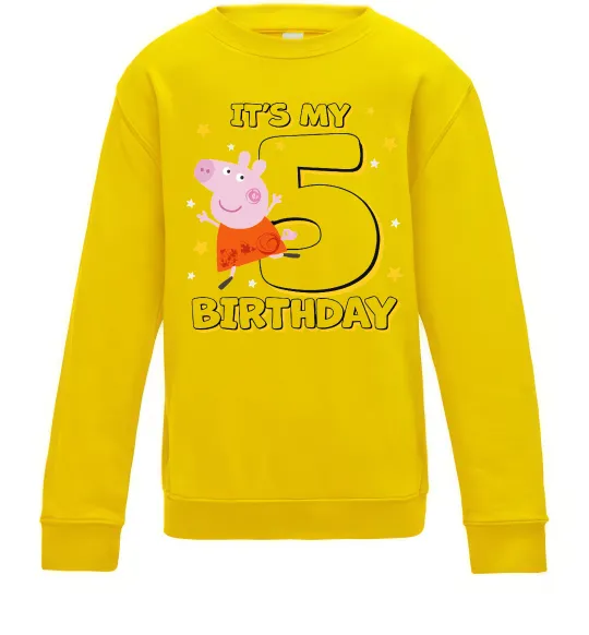Детский Свитшот Peppa Pig My 5 Birthday Солнечно желтый фото