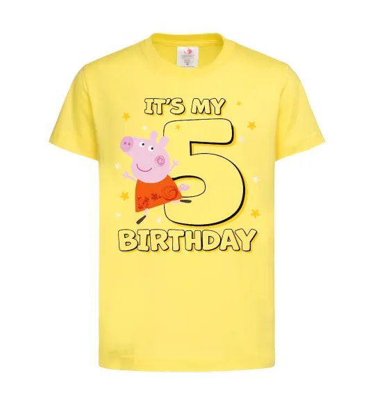 Детская футболка Peppa Pig My 5 Birthday Лимонный фото