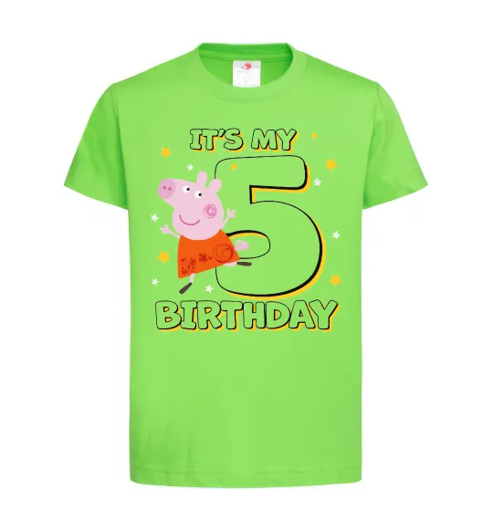 Детская футболка Peppa Pig My 5 Birthday Лаймовый фото