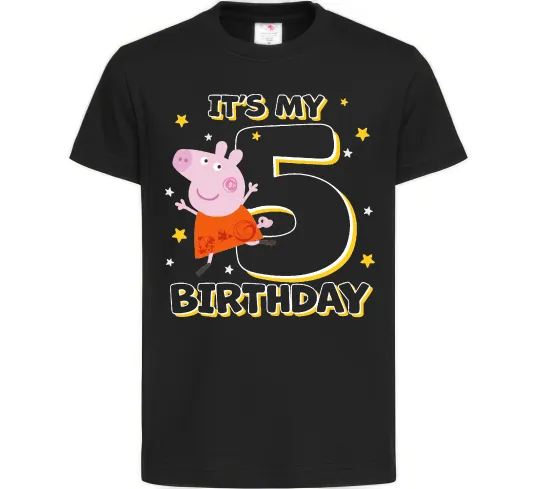 Детская футболка Peppa Pig My 5 Birthday Черный фото