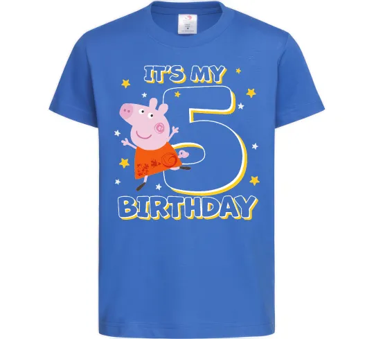 Детская футболка Peppa Pig My 5 Birthday Ярко-синий фото
