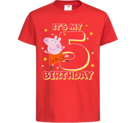 Детская футболка Peppa Pig My 5 Birthday Красный фото