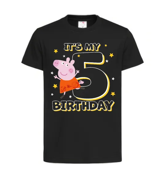 Детская футболка Peppa Pig My 5 Birthday Черный фото