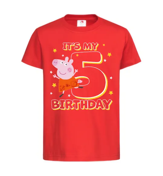 Детская футболка Peppa Pig My 5 Birthday Красный фото