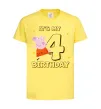 Дитяча футболка Peppa Pig My 4 Birthday Лимонний фото