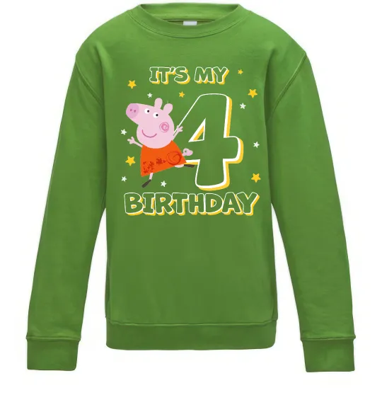Дитячий світшот Peppa Pig My 4 Birthday Лаймовий фото