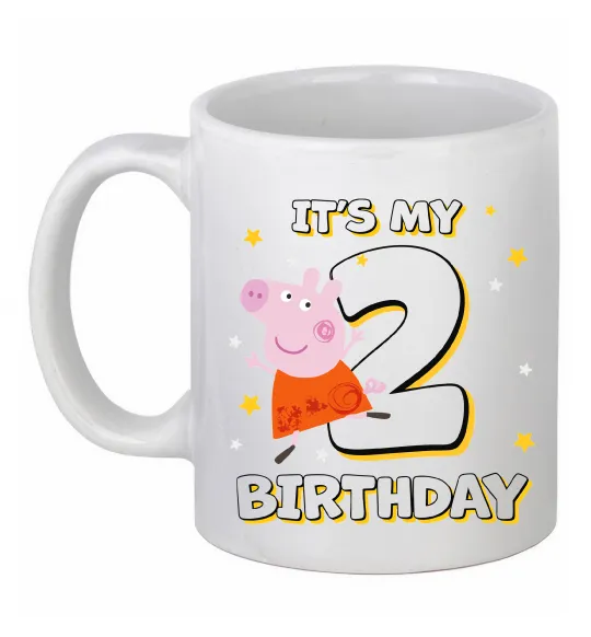 Чашка керамічна Свинка Пеппа Мій 2 День Народження Білий фото