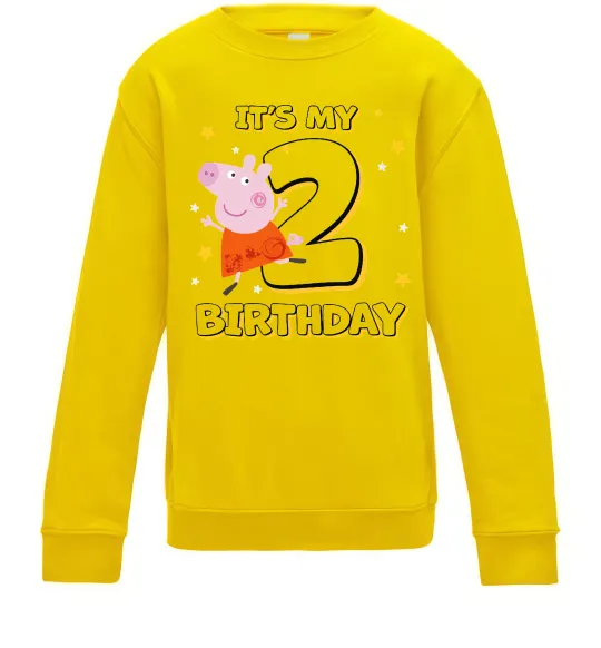 Дитячий світшот Свинка Пеппа Мій 2 День Народження Сонячно жовтий фото