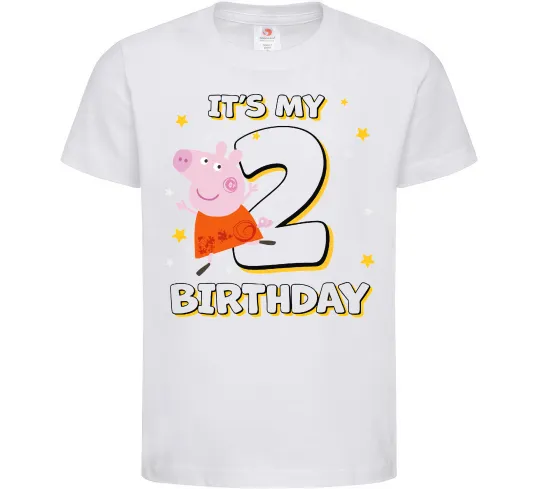 Дитяча футболка Свинка Пеппа Мій 2 День Народження Білий фото