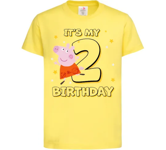 Дитяча футболка Свинка Пеппа Мій 2 День Народження Лимонний фото