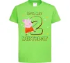 Дитяча футболка Свинка Пеппа Мій 2 День Народження Лаймовий фото