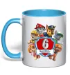Чашка з кольоровою ручкою Paw Patrol 6 Birthday Блакитний фото