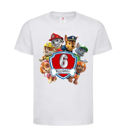 Детская футболка Paw Patrol 6 Birthday Белый фото