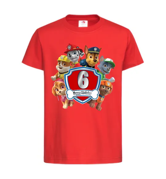 Детская футболка Paw Patrol 6 Birthday Красный фото