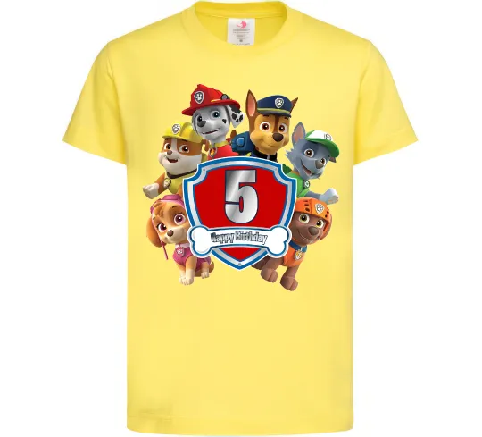 Детская футболка Щенячий патруль 5 День Народження Лимонный фото