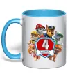 Чашка з кольоровою ручкою Paw Patrol 4 birthday Блакитний фото