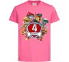Дитяча футболка Paw Patrol 4 birthday Яскраво-рожевий фото