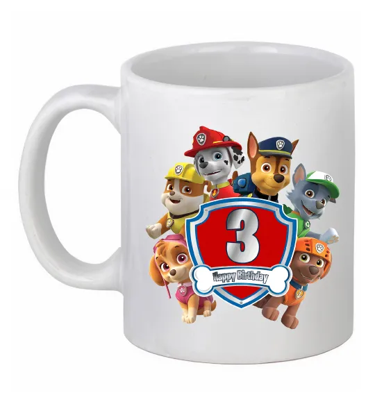 Чашка керамическая Paw patrol 3 Birthday Белый фото