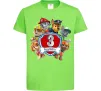 Дитяча футболка Paw patrol 3 Birthday Лаймовий фото
