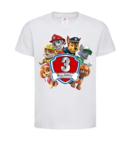 Детская футболка Paw patrol 3 Birthday Белый фото