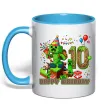 Чашка з кольоровою ручкою Minecraft birthday 10 Блакитний фото