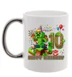 Чашка з кольоровою ручкою Minecraft birthday 10 Срібло фото