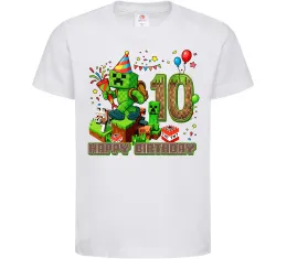 Дитяча футболка Minecraft birthday 10 Білий фото