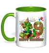 Чашка з кольоровою ручкою Minecraft birthday 9 Лаймовий фото