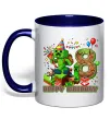 Чашка з кольоровою ручкою Minecraft Birthday 8 Глибокий темно-синій фото