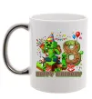 Чашка з кольоровою ручкою Minecraft Birthday 8 Срібло фото